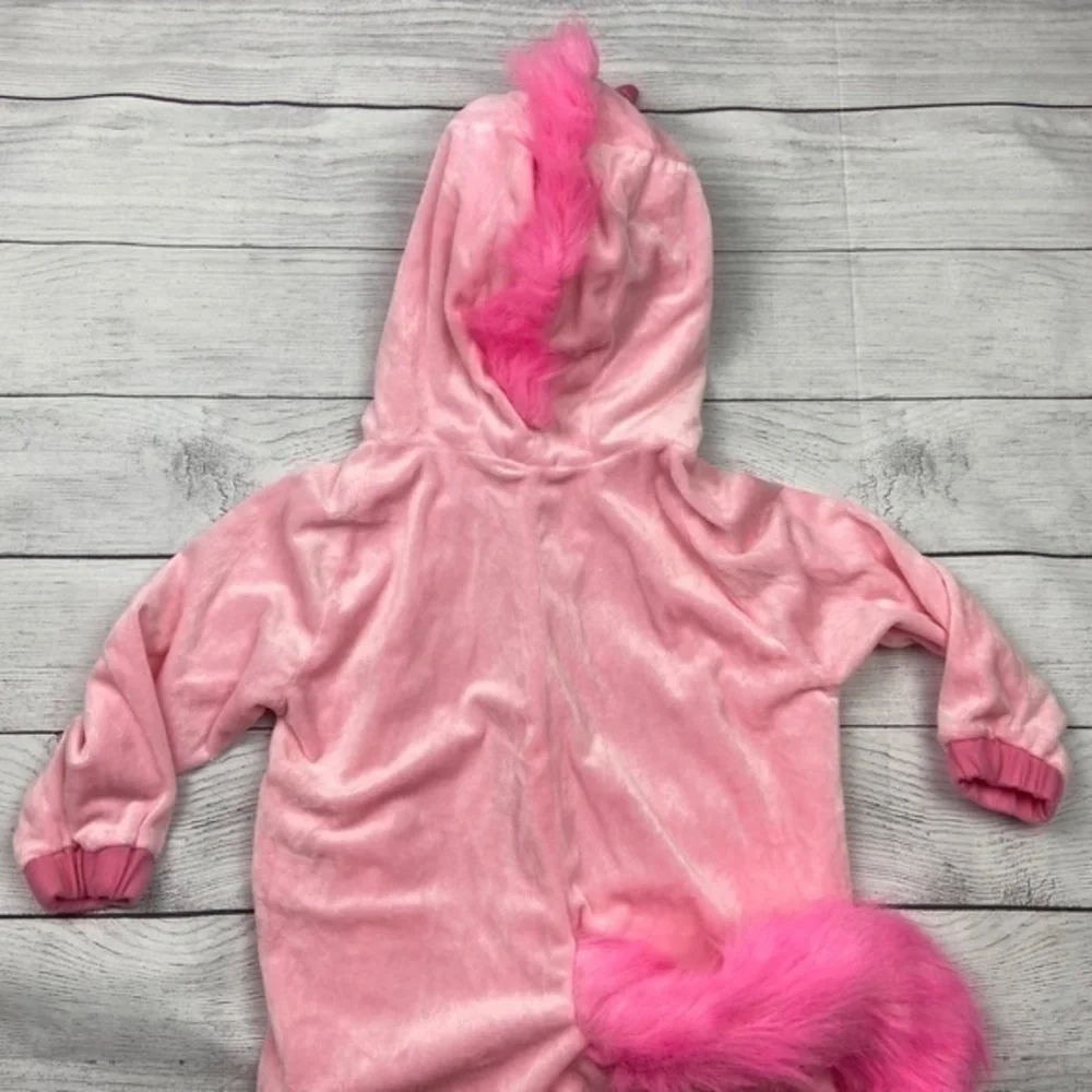 Pink Velour Unicorn Halloween Costume Toddler Girls Size 3 to 4 Years